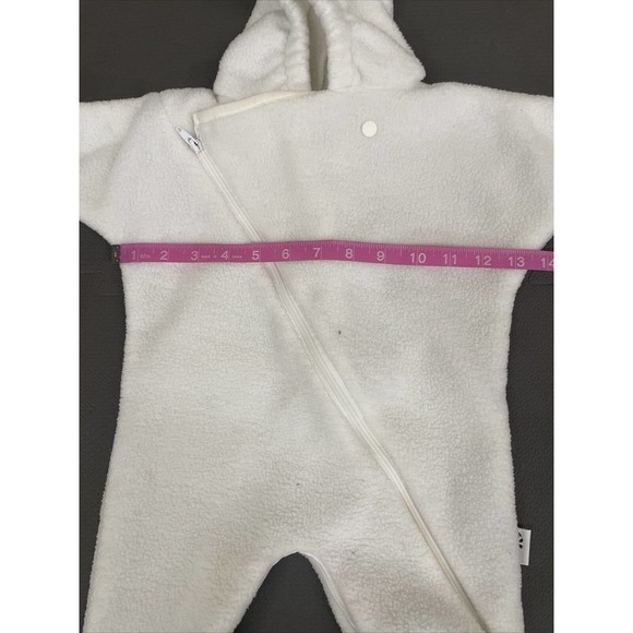 Vintage Cherry Tree Polartec 3m Baby Hooded & Attached Mittens White Snow Suit - Picture 10 of 11